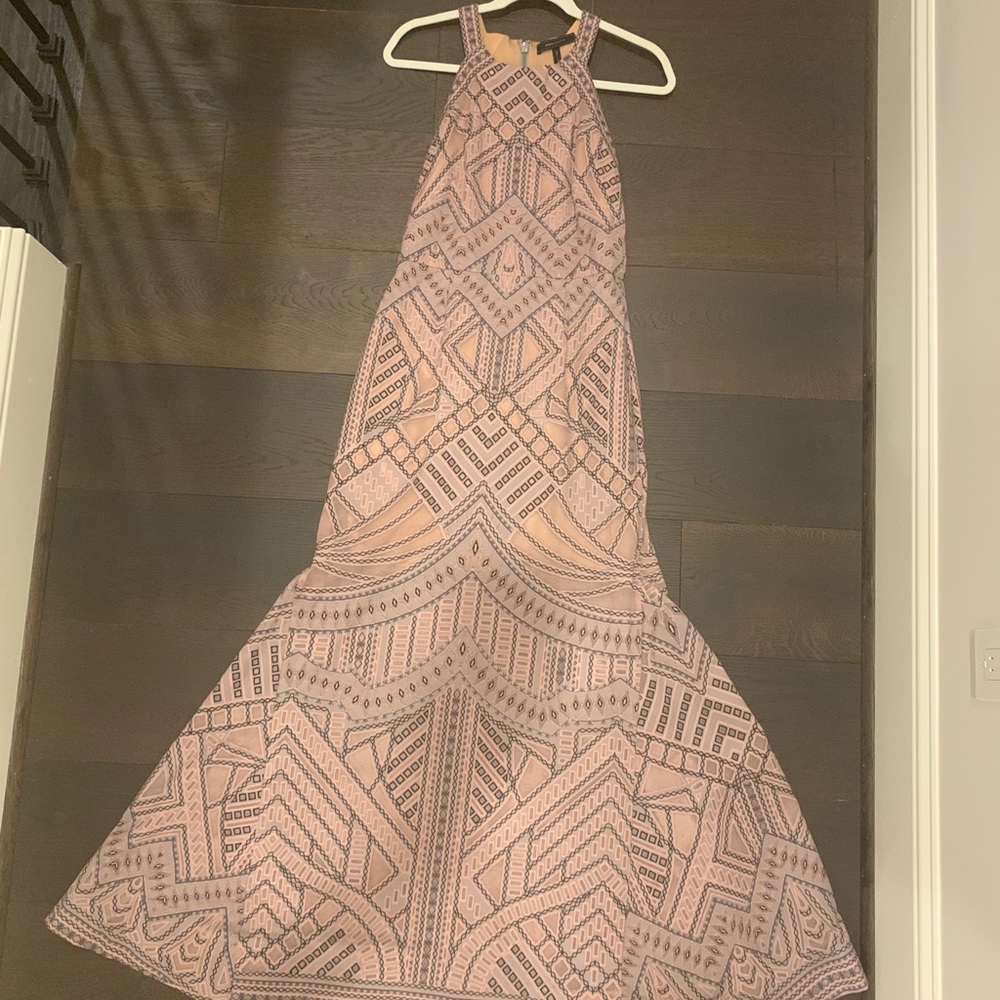 Felicia Geometric Burnout Print Gown
